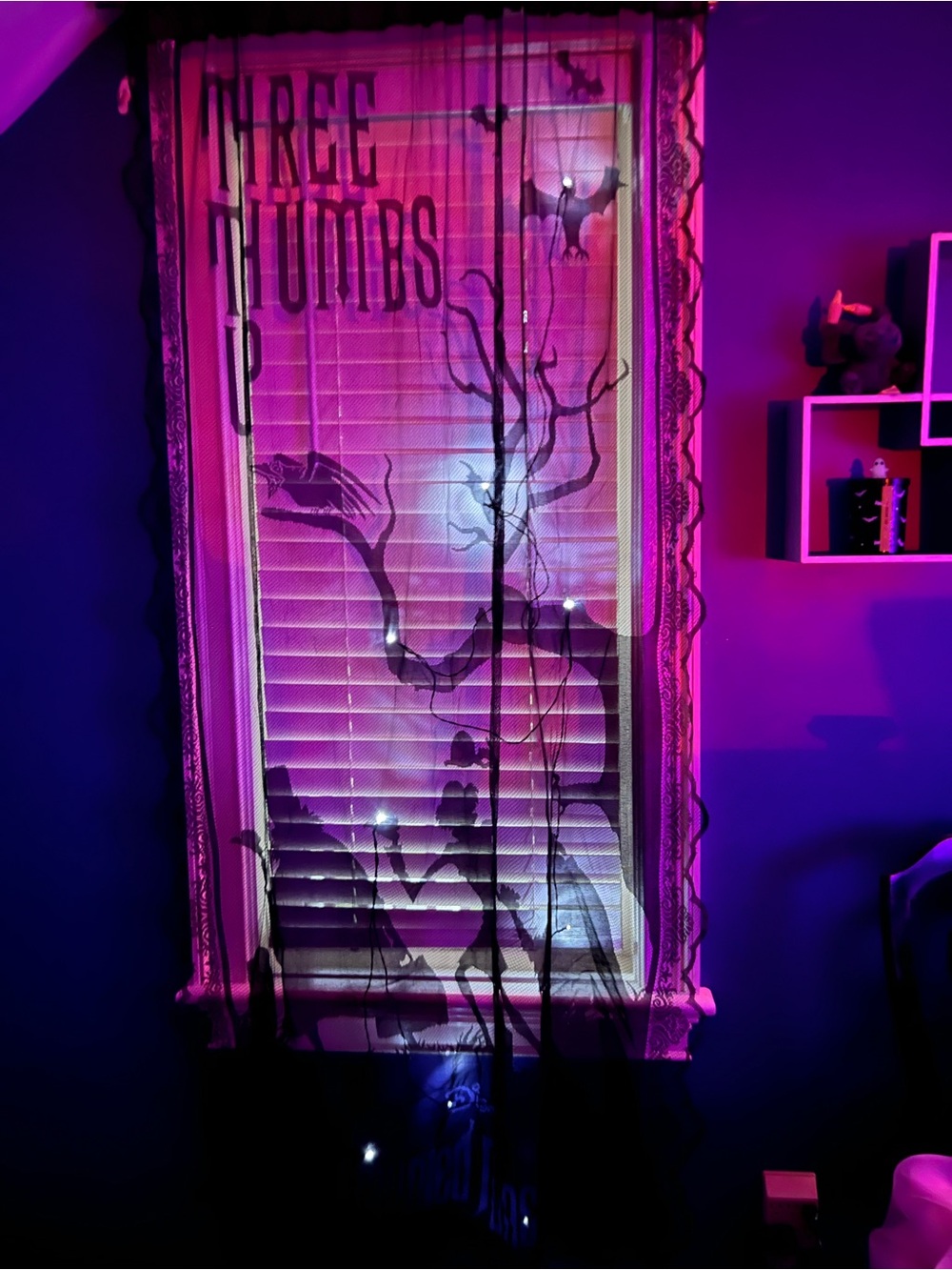 Haunted mansion curtain